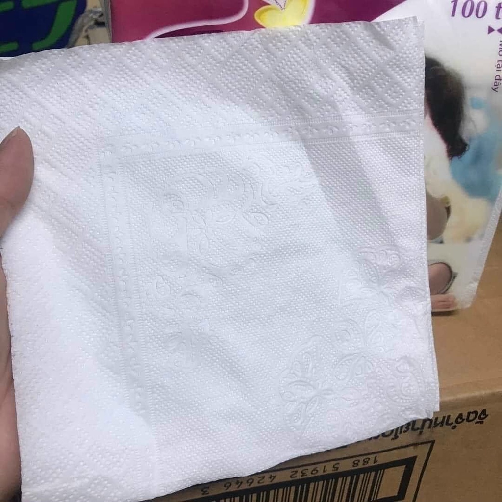 GIẤY VUÔNG PULPPY | Giấy 🧻 ăn pulppy .Giấy Vuông Emos (Giấy Ăn) 330mm x 330mm 100 tờ