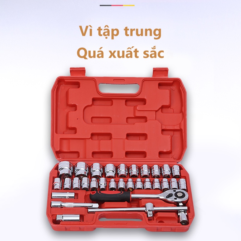 YB04 Bộ khẩu sửa chữa - Bộ dụng cụ 32 chi tiết mở bu lông ốc vít - sửa chữa ô tô xe máy đa năng ba0707818053