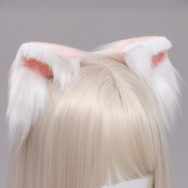 INF Lovely Faux Fur Kitten Ears Lolita Hair Clips Japanese Anime Cosplay Furry Animal Hairpins Halloween Costume Party Props