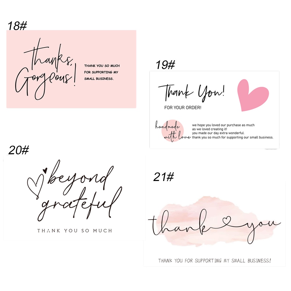 Set 30 Thẻ Giấy In Chữ Thank You Sáng Tạo Trang Trí Tiệc