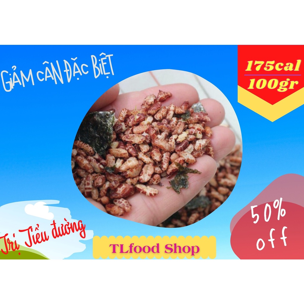Gạo lứt sấy rong biển thơm ngon ăn liền vị mặn cho người giảm cân, eatclean  ăn chay bệnh tiểu đường - 500gr