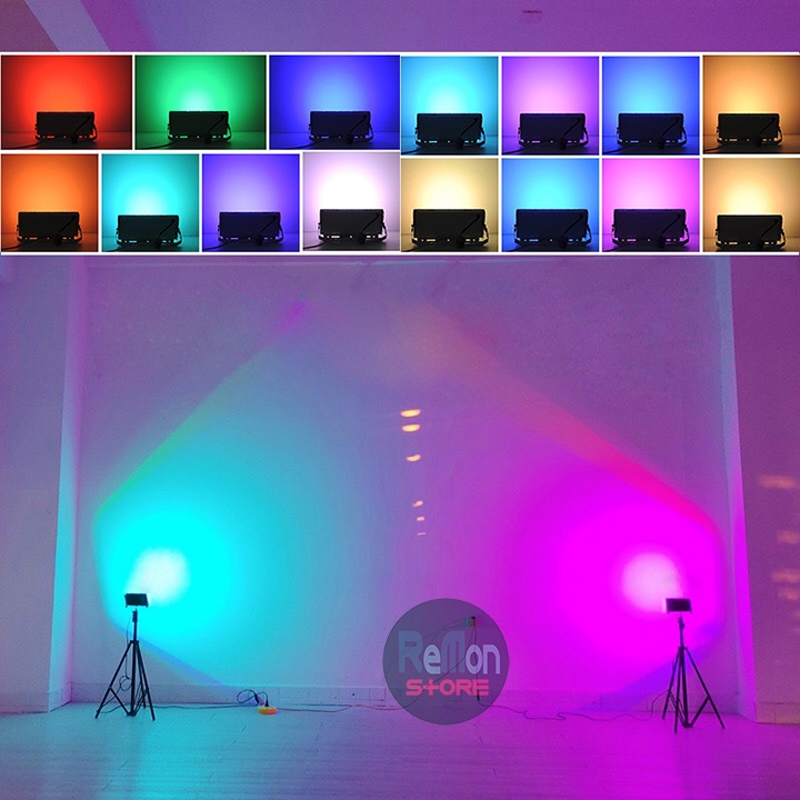 Bộ đèn màu quay phim youtube tiktok livestream RGB 16 có remote và chân đứng 2m