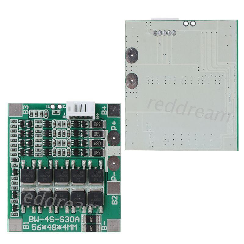 Bảng Mạch Pcb Bảo Vệ Pin 4s 30a 12.8v W / Cân Bằng 3.7v Lifepo4 Life 18650 Tiện Dụng
