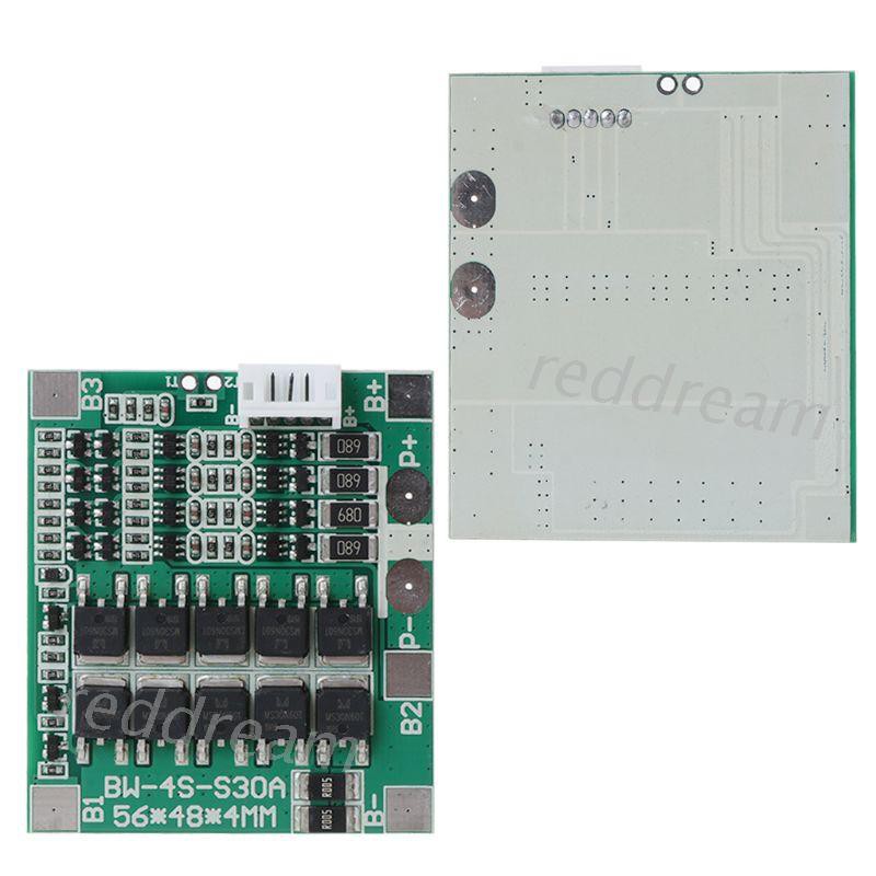 Bảng Mạch Pcb Bảo Vệ Pin 4s 30a 12.8v W / Cân Bằng 3.2v Lifepo4 Life 18650 Tiện Dụng