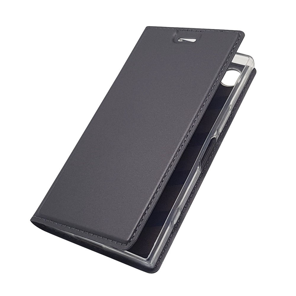 Luxury Magnetic Business Flip Cover Sony Xperia XZ1 Compact G8441 PU Leather Book Case Card Holder Stand Wallet Casing