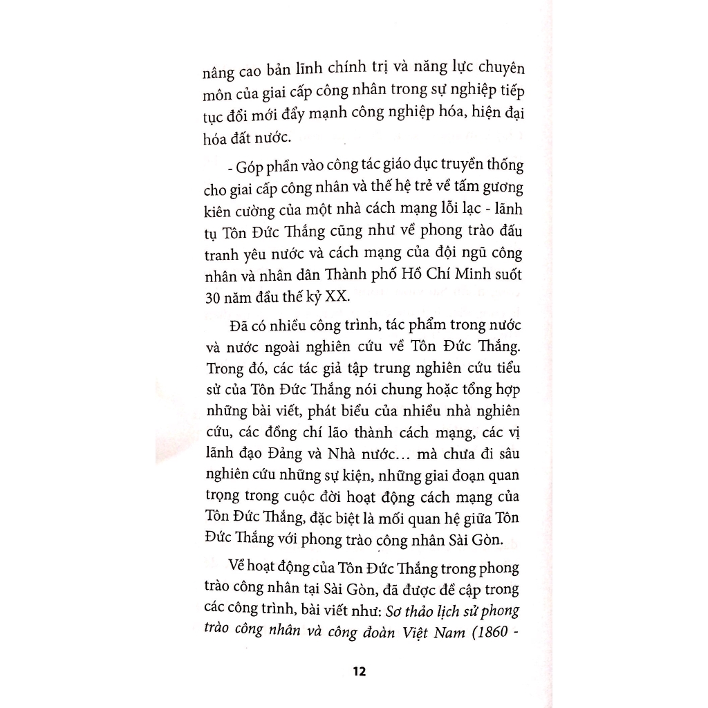 Sách - Tôn Đức Thắng Với Phong Trào Công Nhân Sài Gòn Đầu Thế Kỷ Xx Đến Năm 1930