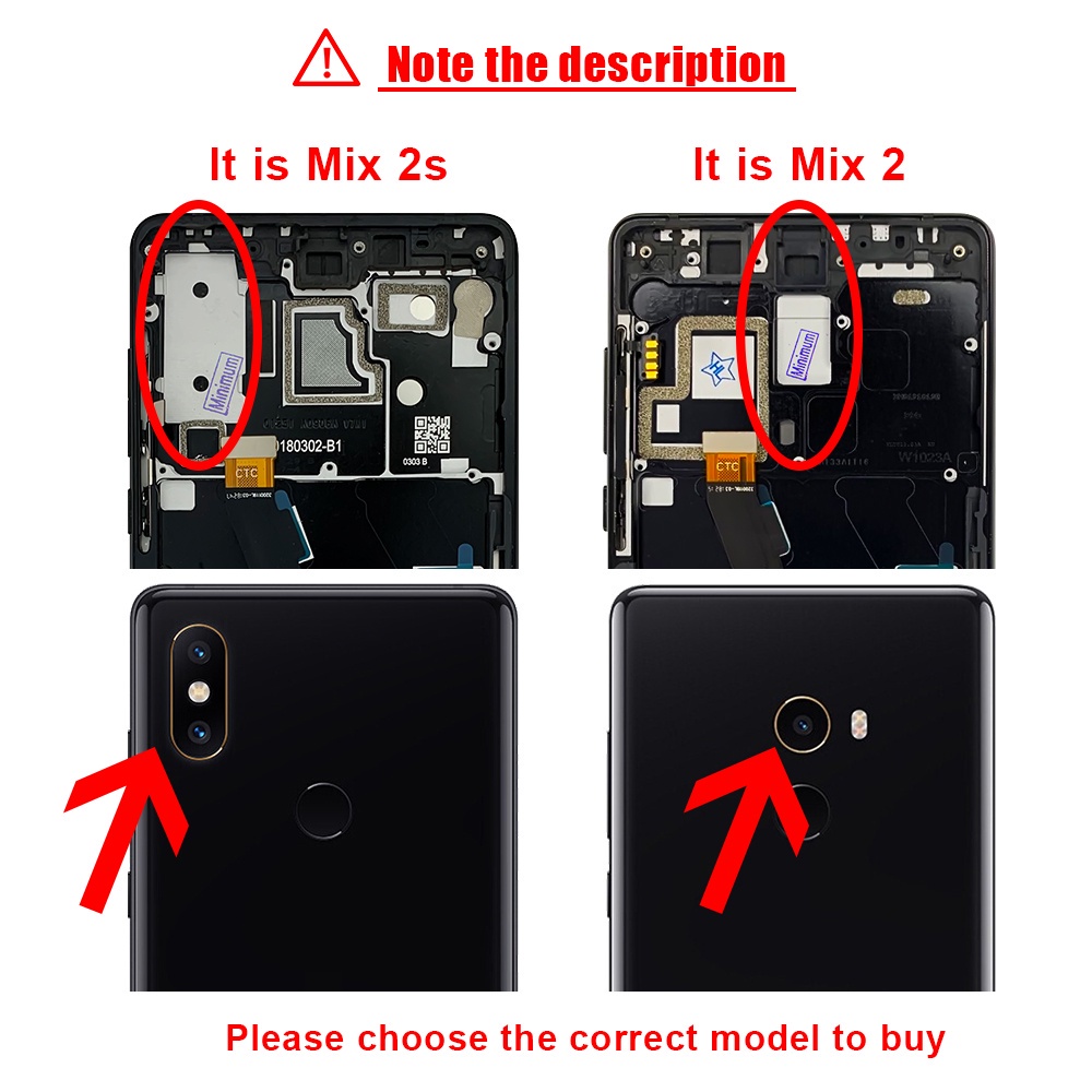 Màn Hình LCD Với Khung Cảm Ứng Thay Thế Chuyên Dụng Cho Xiaomi MI MIX 2 MI MIX 2S