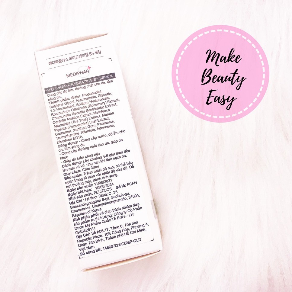 Serum Dưỡng Ẩm B5 MEDIPHAR Phục Hồi Trắng Sáng Da Mờ Thâm Sạm Nám Cấp Nước Chống Lão Hóa Da