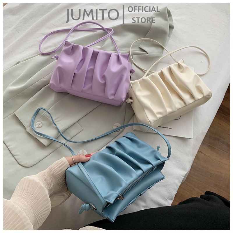 Túi xách nữ đeo chéo cầm tay rút dây da dúm Quảng Châu JUMITO SA1817