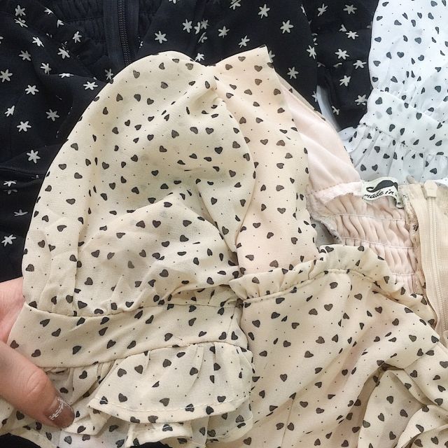 [ ĐẦM XINH KÈM ẢNH THẬT] ĐẦM ÔM VOAN LỤA HỌA TIẾT TRÁI TIM NHÍ HEART DRESS | BigBuy360 - bigbuy360.vn