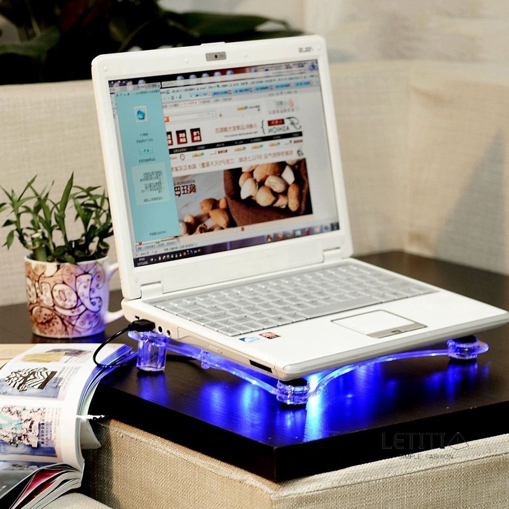 Phụ kiện quạt tản nhiệt 3 quạt usb có đèn led dành cho laptop PC notebook LETITIA