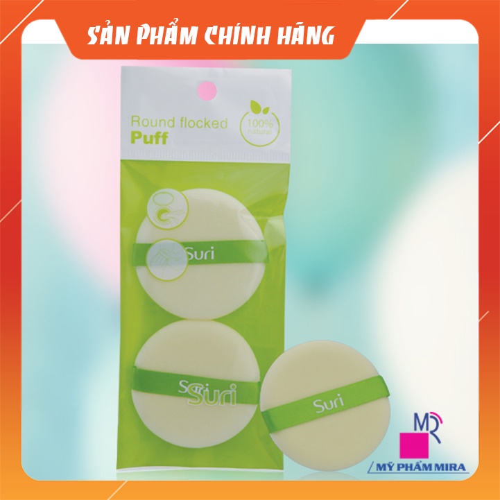 Bông Phấn Trang Điểm Khô Tròn Siêu Mịn Hàn SURI E323 ( 2 miếng)