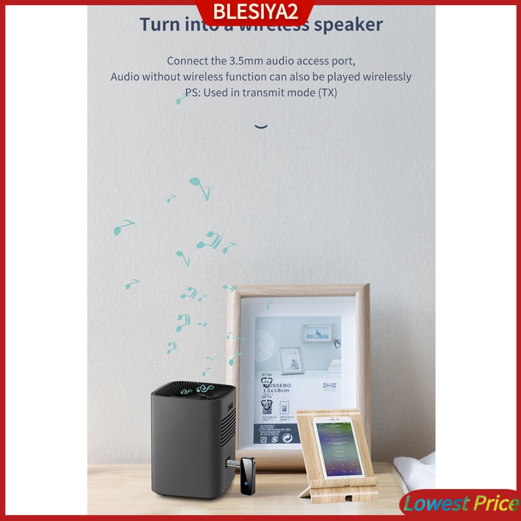 Bluetooth 5.0 Transmitter Receiver 2 IN 1 Wireless Audio 3.5mm Aux Adapter