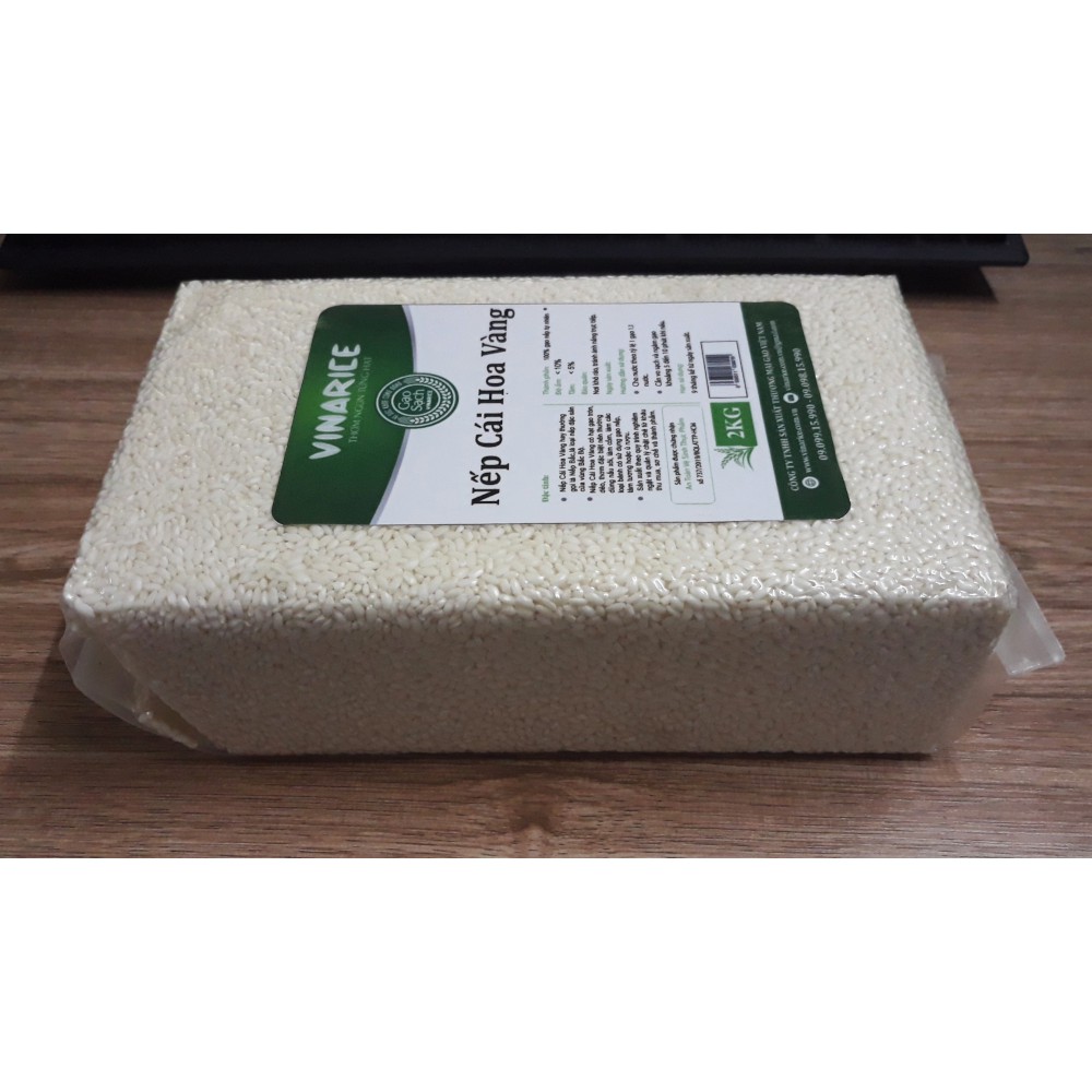 Nếp Cái Hoa Vàng, túi ép 2kg nếp đặc sản Bắc Bộ