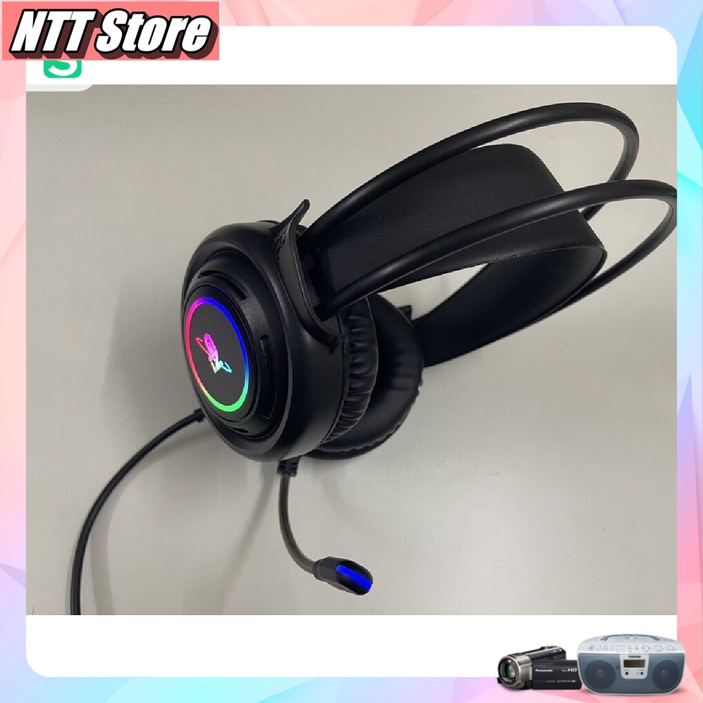 Tai Nghe Gaming Có Dây Chụp Tai Có Mic GNET GH3 Đèn LED 7 Màu - Tai Nghe Nhạc Máy Vi Tính PC Laptop Game Thủ