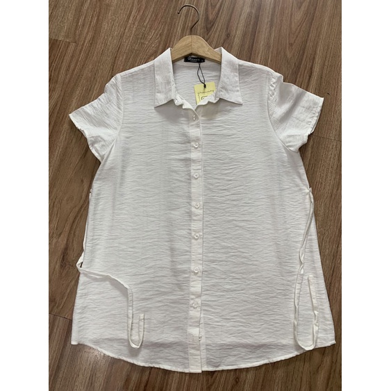 [SIZE 40-75KG] ÁO BẦU SƠ MI TRẮNG CÔNG SỞ ĐŨI COTTON 1 LỚP THOÁNG MÁT, KHÔNG NHĂN, MẶC MÙA HÈ THOẢI MÁI