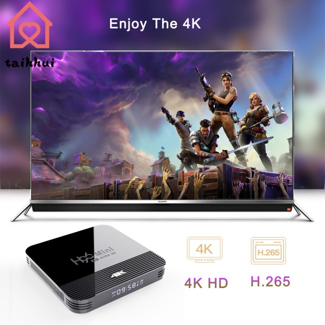 Bộ Tv Box Rockchip Rk3228A H2.4G / 16g 4k Hd Android 9.0 Google Play Và Phụ Kiện