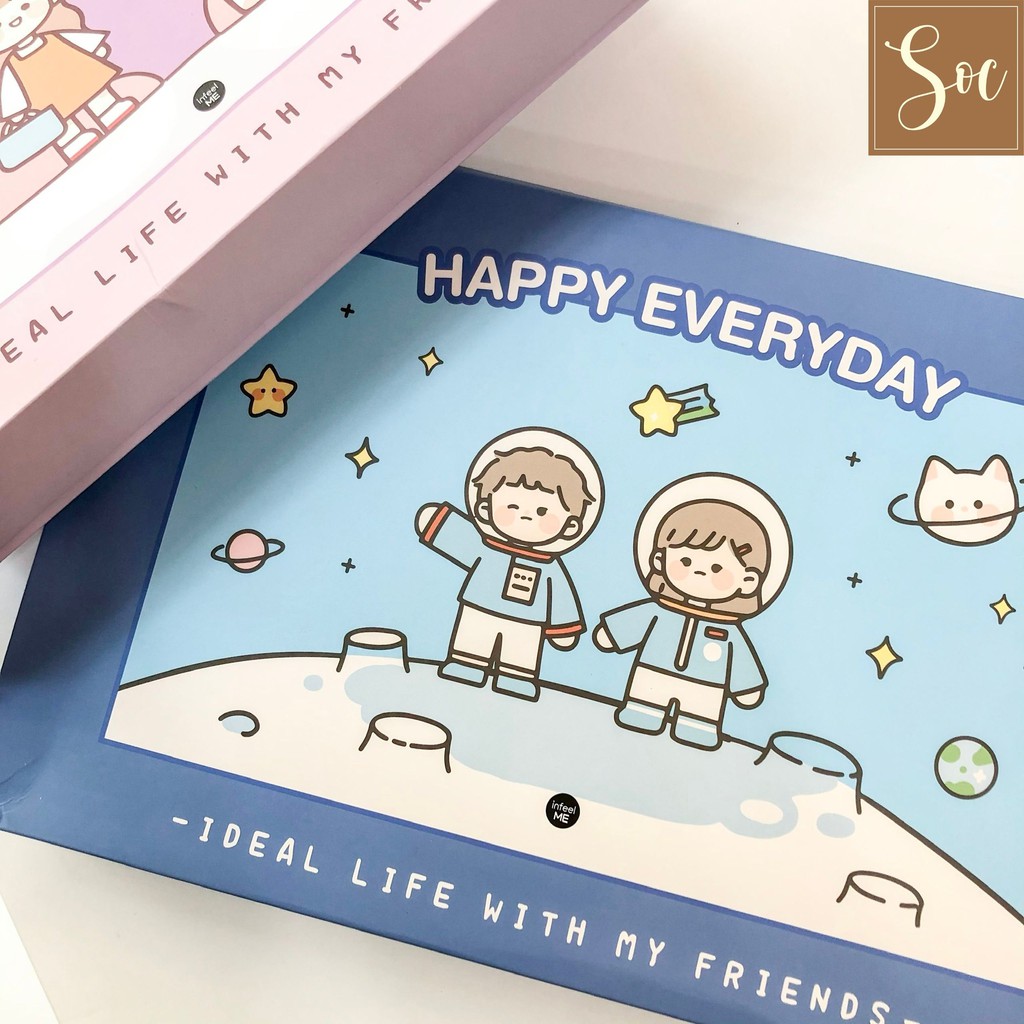 (Video) Bộ Sổ tay Happy Everyday kèm túi giấy siêu cute