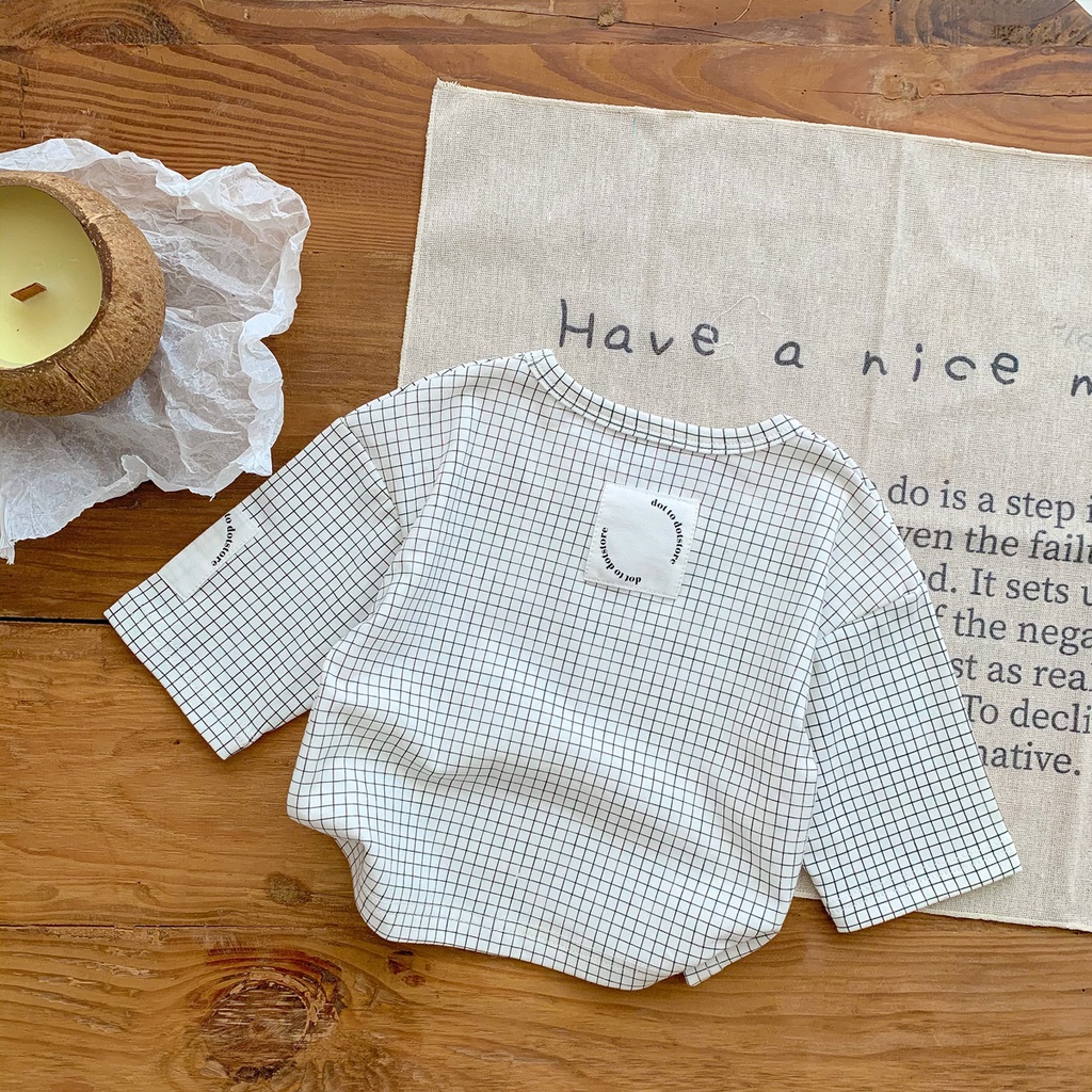 Áo Sơ Mi Tay Dài Sọc Ca Rô Vải Cotton Thời Trang Thu Đông Xinh Xắn Dành Cho Bé 3-36 Tháng Tuổi