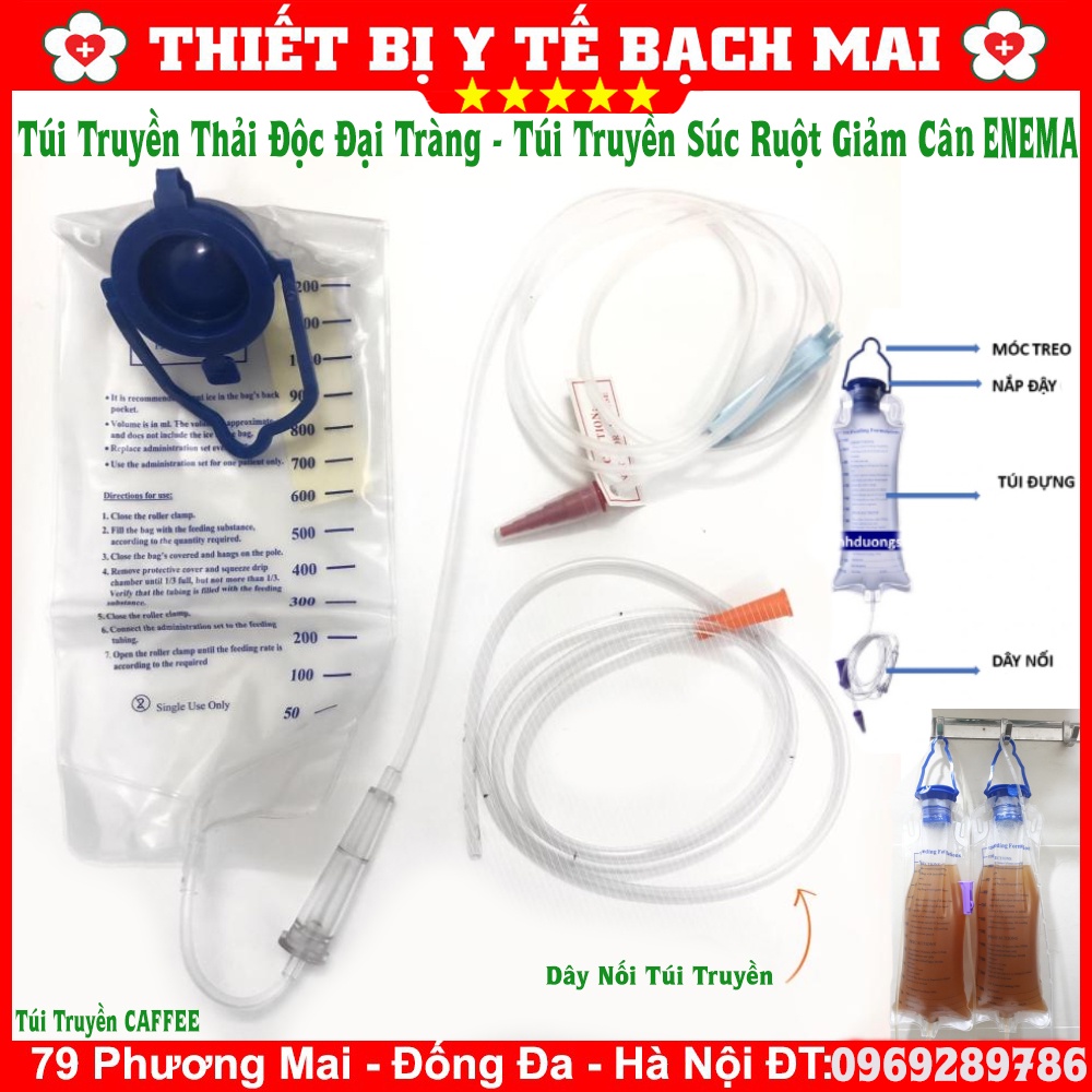 Túi Truyền Enema Cà Phê, Túi Thải Độc Đại Tràng, Túi Cho Ăn 1200ml