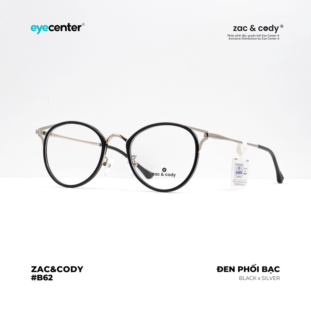 Gọng kính cận nữ chính hãng ZAC &amp; CODY B62S kim loại chống gỉ nhập khẩu by Eye Center Vietnam