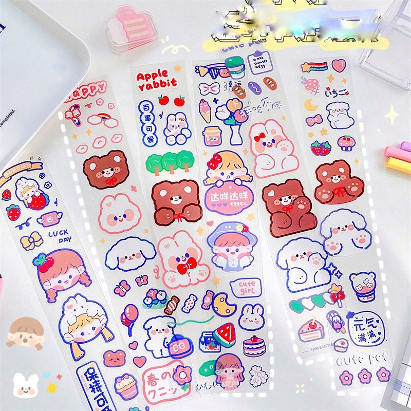 Sticker Trong Suốt Hoạ Tiết Hoạt Hình Dễ Thương Nhiều Mẫu Mới Lạ