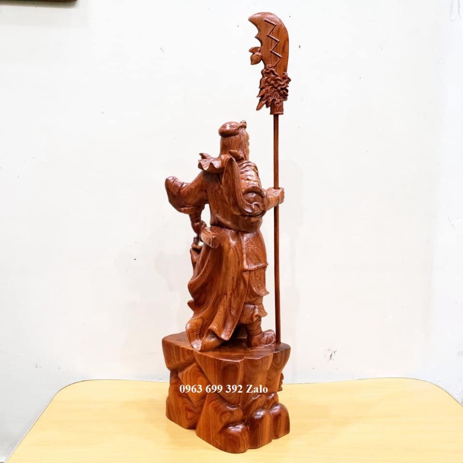 Tượng quan công Quan vân trường gỗ hương cao 40cm