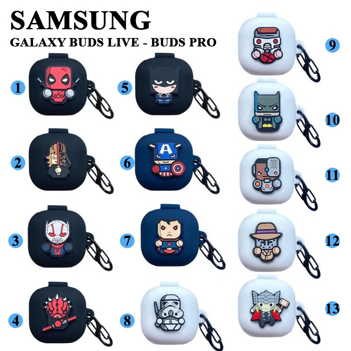 [BUDS LIVE - BUDS PRO ] Ốp Case Marvel bảo vệ Samsung Galaxy Buds Live - Buds Pro