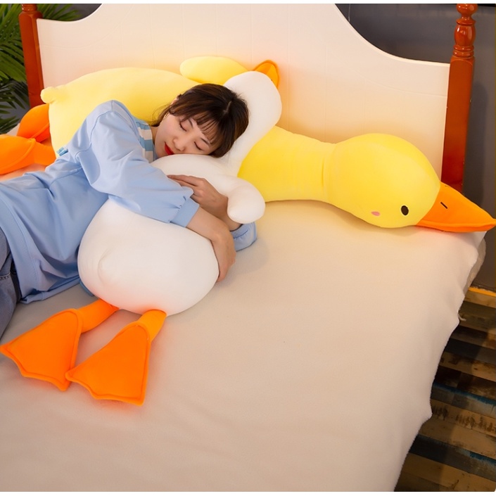 CÓ SẴN Gấu Bông Vịt Vàng Má Hồng Trầm Cảm Gấu Bông Hình Ngỗng Mệt Mỏi Gấu Xinh size 1m8. Size( khổ vải)