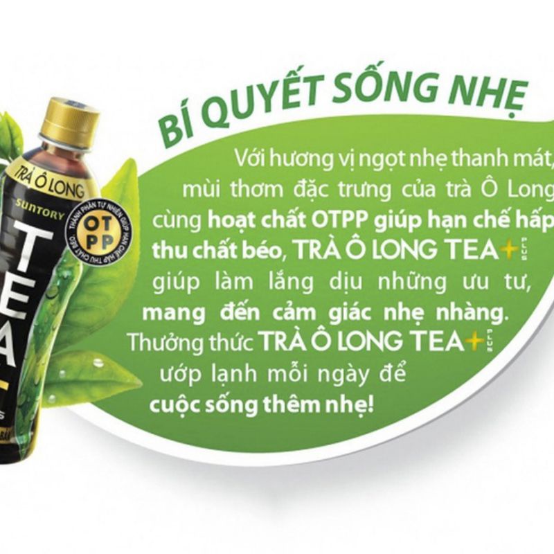 Lốc 6 chai trà Ôlong TEA plus chai lớn 455ml
