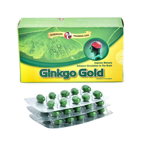 Ginkgo Gold-Viên uống tuần hoàn não, Ginkgo Biloba, tăng cường trí nhớ, giảm stress (30 viên)