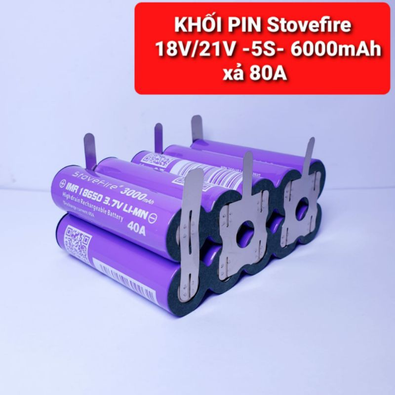 Achun.vn - KHỐI PIN Stovefire 5S - 18V/21V - 6.000mah Xả 80A