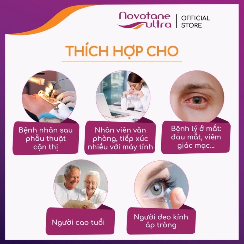 Dung dịch nhỏ mắt nước mắt nhân tạo Novotane ultra