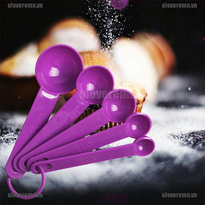 Set 5 Muỗng Đo Lường Bằng Nhựa Tiện Dụng Khi Nấu Nướng