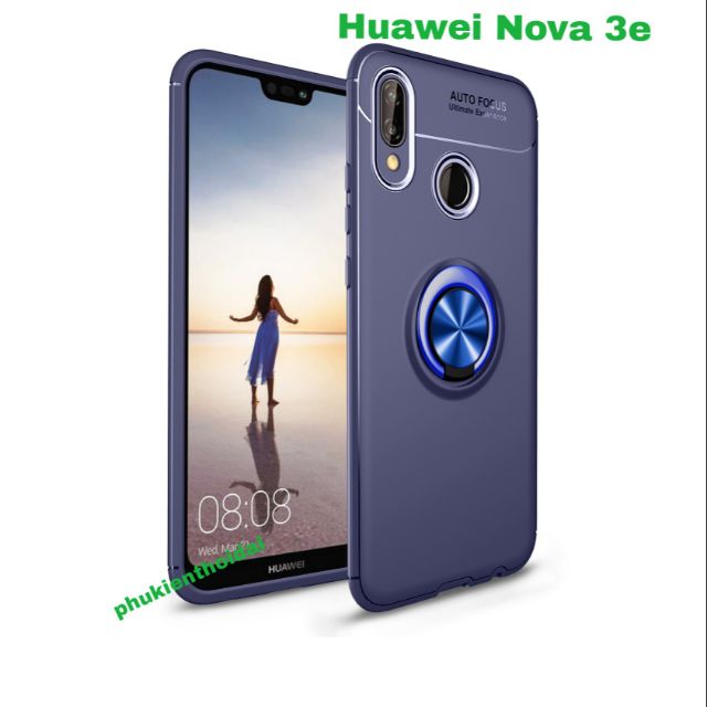 Huawei Nova 3e ốp lưng chống sốc giá đỡ hiệu AUTO FOCUS kiêm nhẫn Ver 2 kiêm nhẫn ô tô