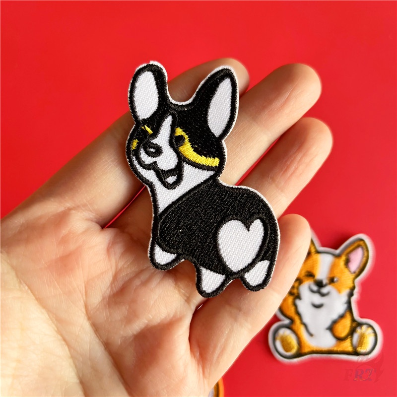 ☸ Chó Vui Nhộn - Miếng Vá Sắt Corgi &amp; Husky ☸ 1 Miếng Vá Quần Áo Hình Cầu Vồng