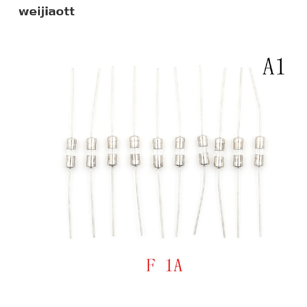 weijiaott 10pcs F1A/1.5A/2A/3A/5A Fast Blow Glass Tube Fuse Axial Leads 3.6 x 10mm 250V WT