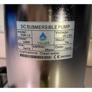 Bơm nước chìm 12V 180w