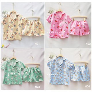 Bộ Ngủ Pijama Cộc Tay Chất Kate Thái Loại Đẹp (Ảnh chụp thật )