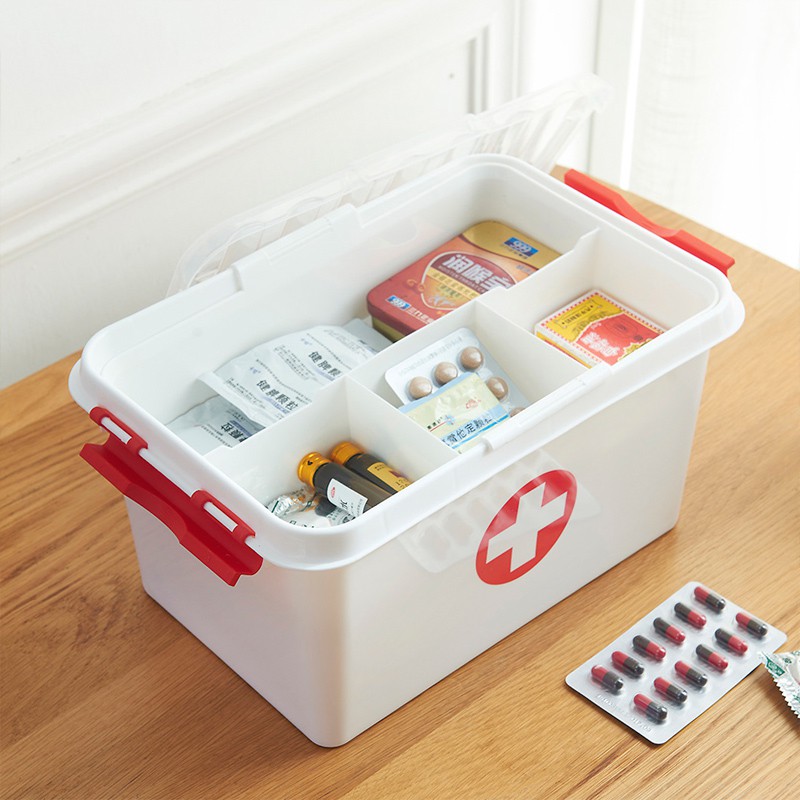 First Aid Kit Medicine Chest Family Home Health Care Drug Storage Box Cabinet