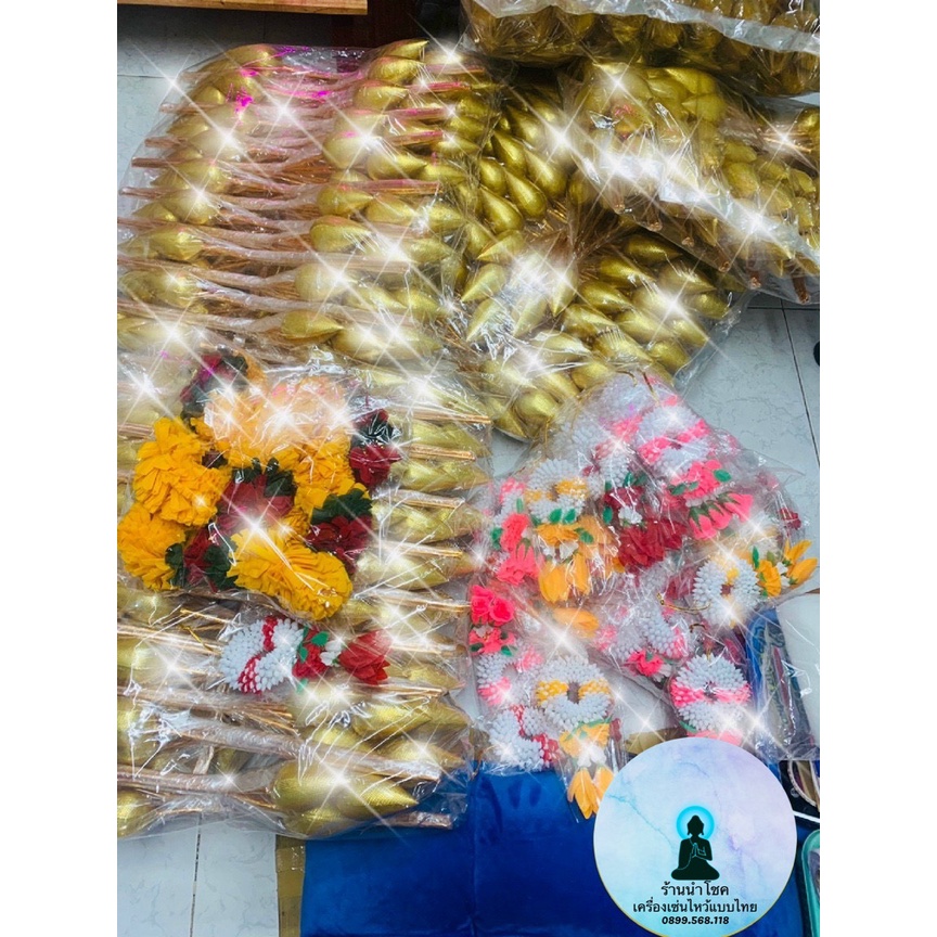 Đồ Thờ Thái Lan Hoa sen vàng thái lan chưng bàn thờ Tổ Phật Thần linh