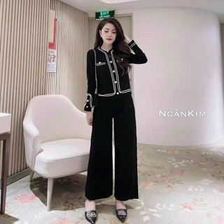 Set bộ len viền hàng QC 2 màu hot