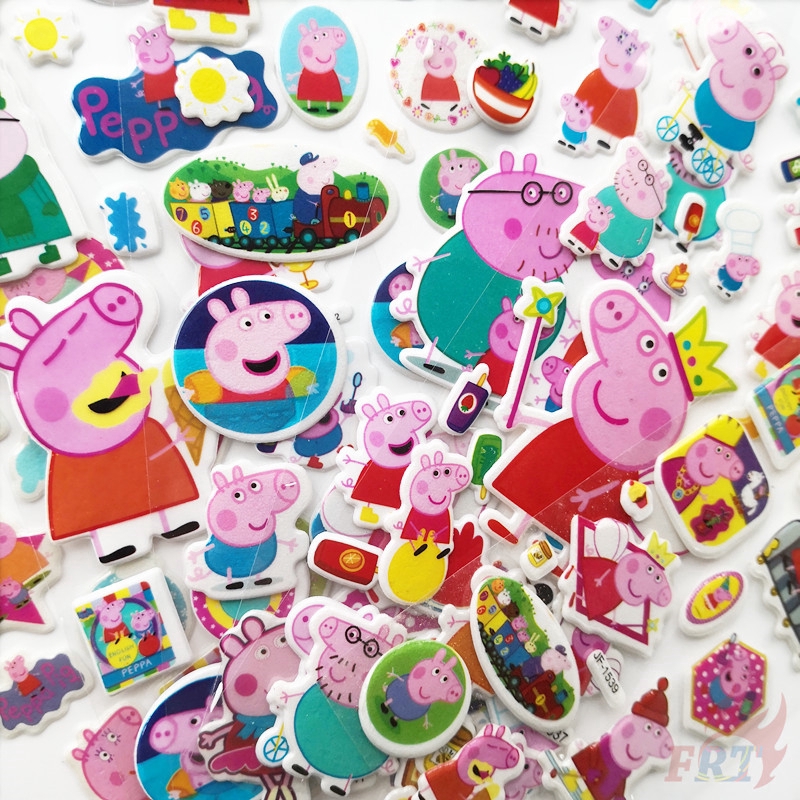Set 1/5 tấm hình dán hình heo Peppa 3D đáng yêu