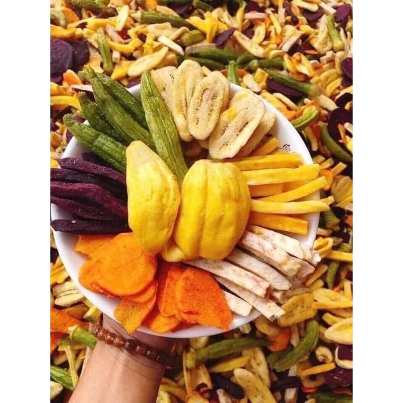 500GR HOA QUẢ SẤY THẬP CẨM NGUYÊN CÁNH ĐÀ LẠT GIÒN XỐP