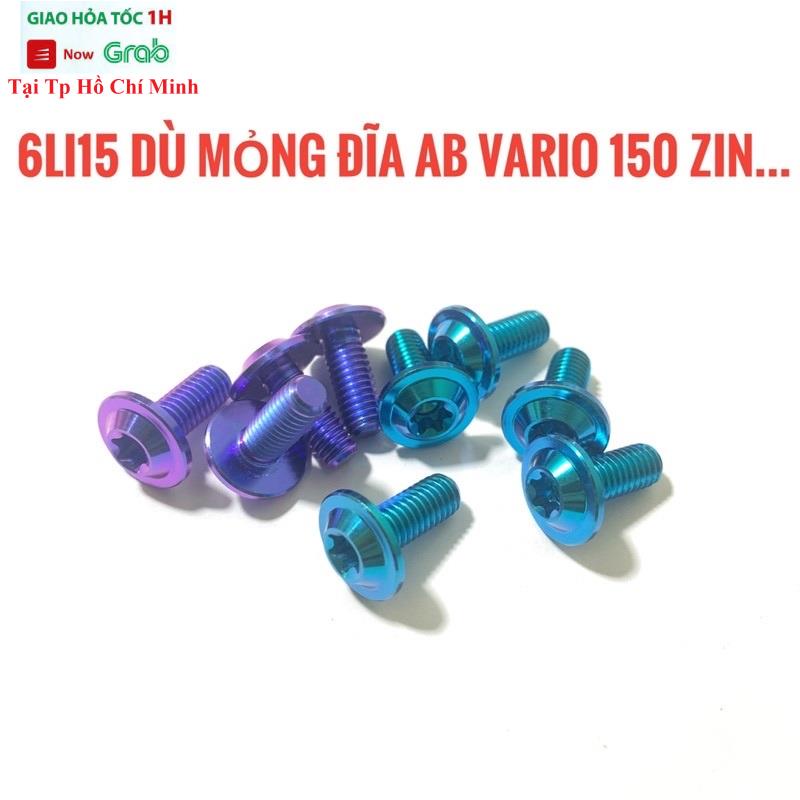 Ốc 6li15 GR5 Dù Mỏng Gắn Đĩa AB150, Vario 150, Bảng Tên Các Xe
