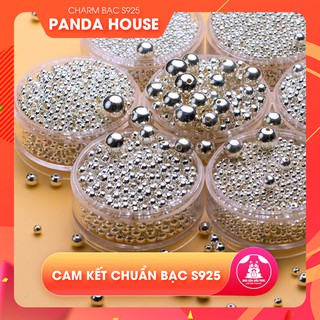Charm bạc s925 hạt tròn trơn, hạt cườm bạc - Panda House