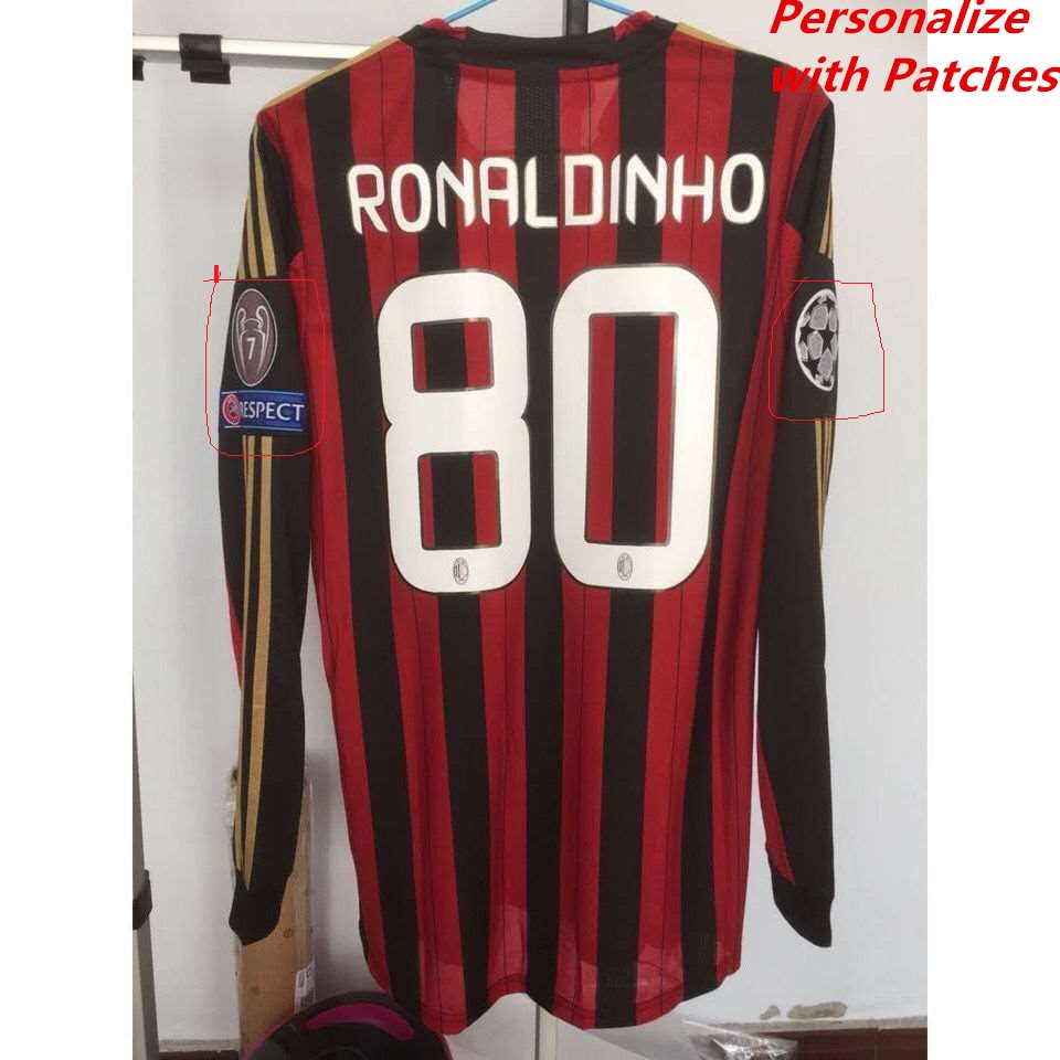 Áo Bóng Đá Dài Tay Đội Tuyển Ac Milan Mùa Giải 13 14 SHort / Milan KAKA Ronaldo