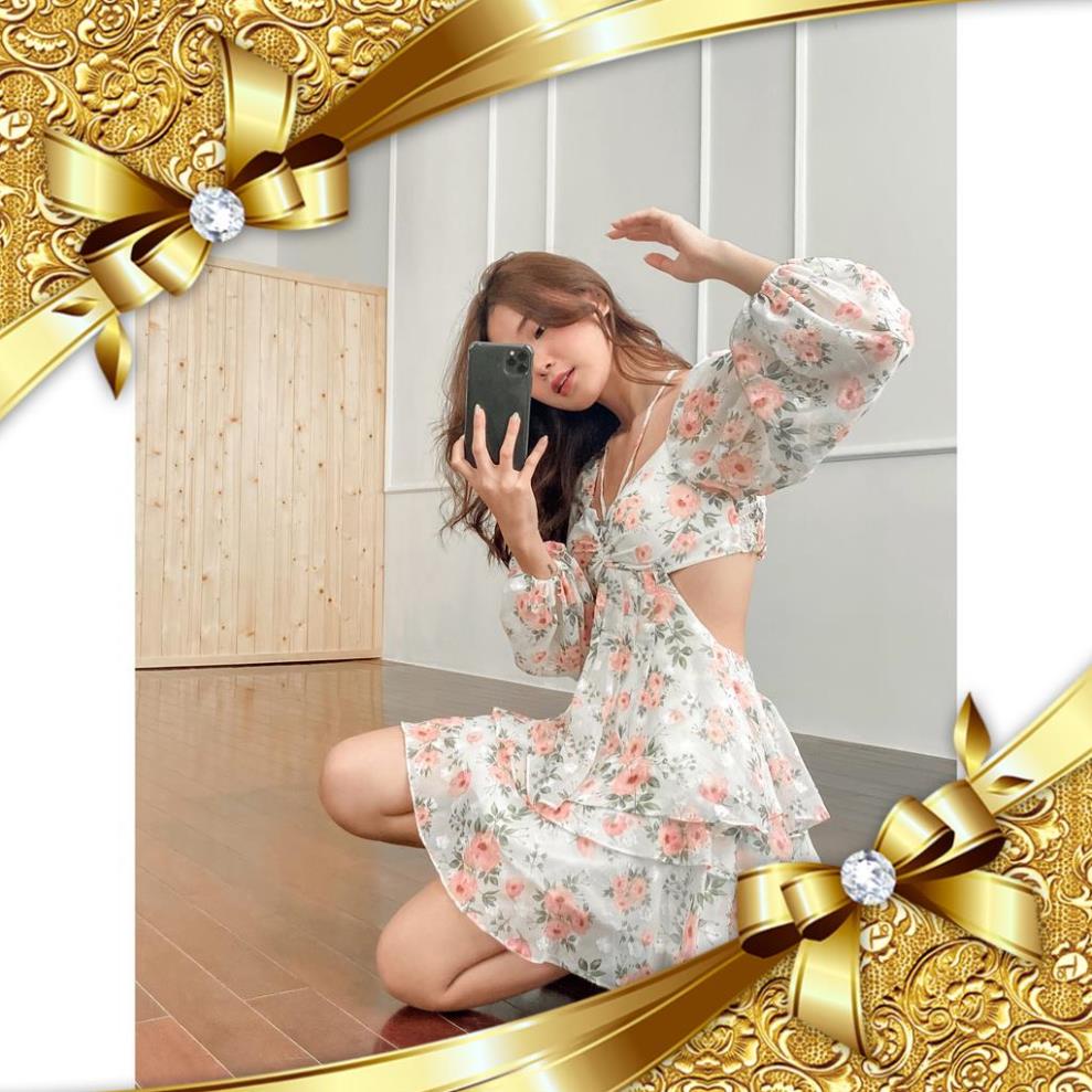 Dịu dàng,gợi cảm thu hút tựa nàng thơ khi xuống phố,du lich hay đi tiệc với đầm thiên nga hoa-Rosalie Dress -Lola Vietna