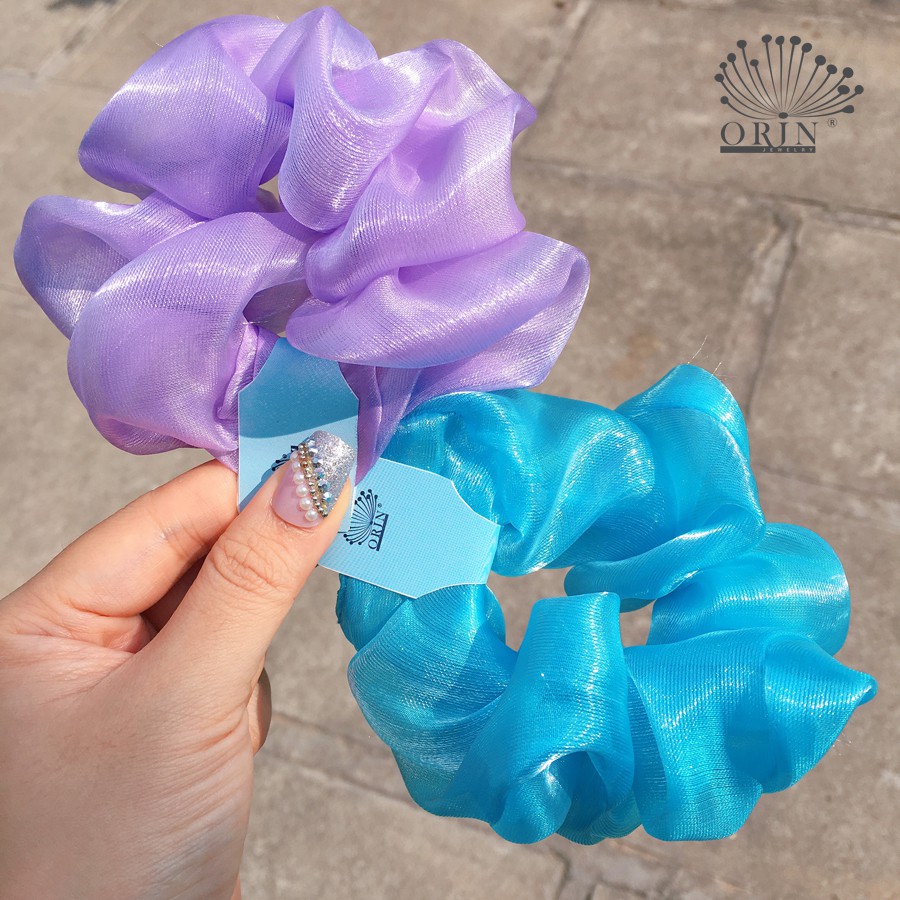 Dây buộc tóc, cột tóc vải scrunchies voan ánh nhũ siêu siêu đẹp Orin K1107