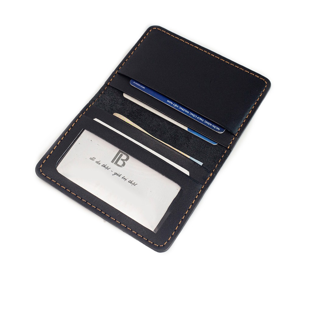 Ví nam nhỏ gọn da bò V130, ví đựng thẻ da thật, khâu tay thủ công, ví nam mini đường chỉ tinh tế, bảo hành 12 tháng